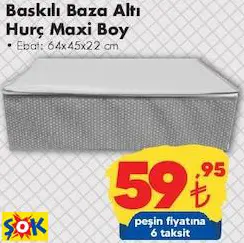 BASKILI BAZA ALTI HURÇ MAXİ BOY 64X45X22 CM BASKILI BAZA ALTI HURÇ MAXİ BOY 64X45X22 CM